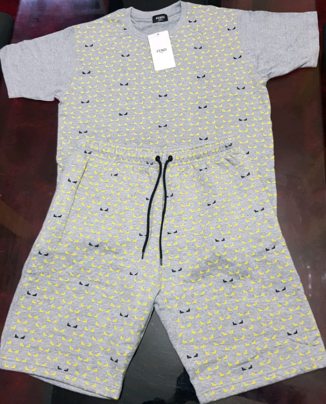 fendi shorts and t shirt set